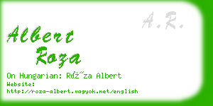 albert roza business card